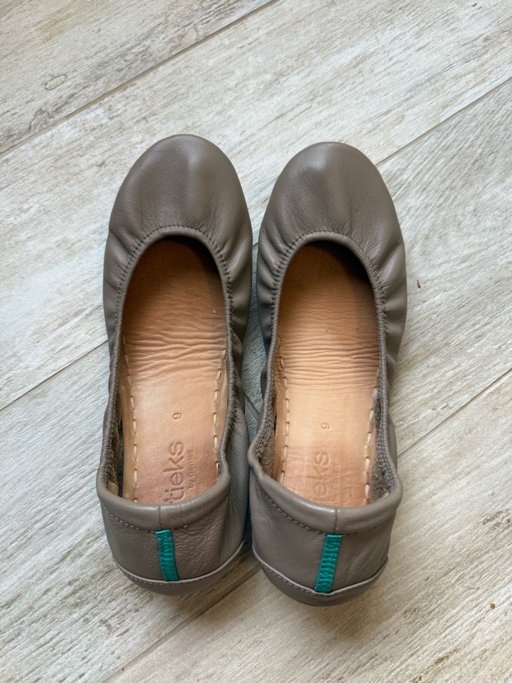Tieks “Taupe” Leather Ballet Flats Size 9